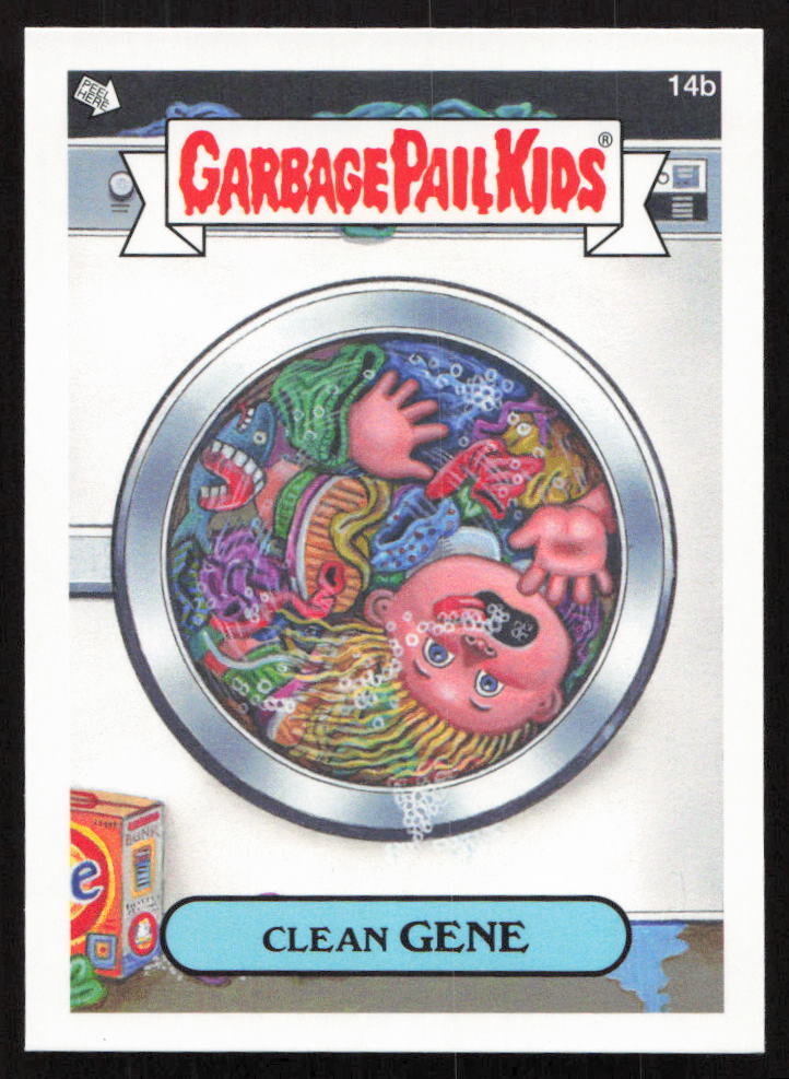 Clean GENE #14b Garbage Pail Kids 2013 Mini trading card — raw and PSA graded price guide