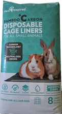 Paw Inspired Disposable Cage Liners for all Small Animals 8 count Bamboo Carbon