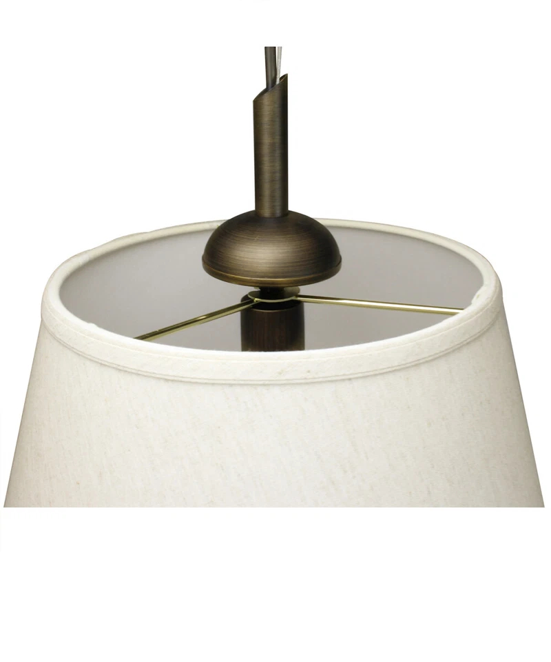 Gold-laced Cafe Pendant Light w/ Textured Oatmeal Empire Shade and Diffuser - Image 4 of 4