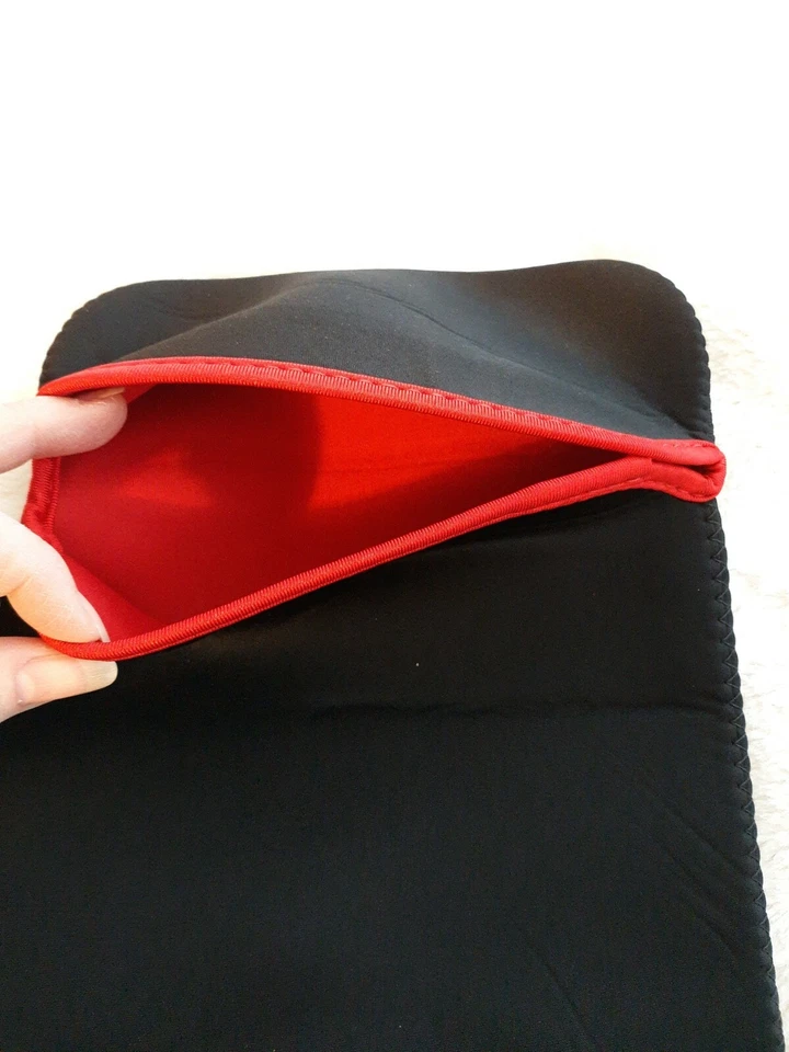 i Pad Kindle Nook Neoprene Case cover holder protector Black red trim US Seller - Image 3 of 4