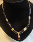 Pendant and Necklace Stone Shell Inlay Vintage — photo 9