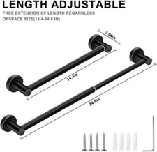 Adjustable Towel Holder for Bathroom,Rustproof Towel Bar Wall Mounted 13.18"-24"