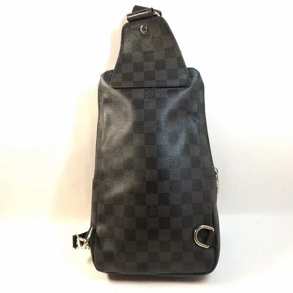 Louis Vuitton Avenue Sling Bag Monogram Coated Canvas In Black