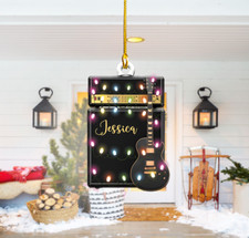 Personalized Guitar Ornament, Guitar Christmas Ornament, Guitarist Ornament