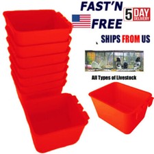 8-100x Chicken Cups Cups Feed Poultry Hanging Water Cage Red 16 fl. oz.  1Pint