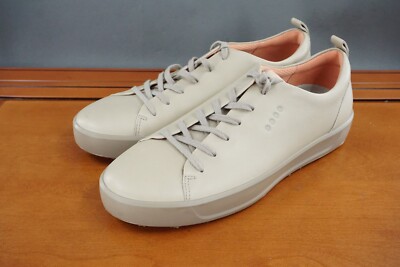 Ecco Soft Hydromax Golf Shoe Womens 10W Brown Leather Lace Up Athletic Sneakers