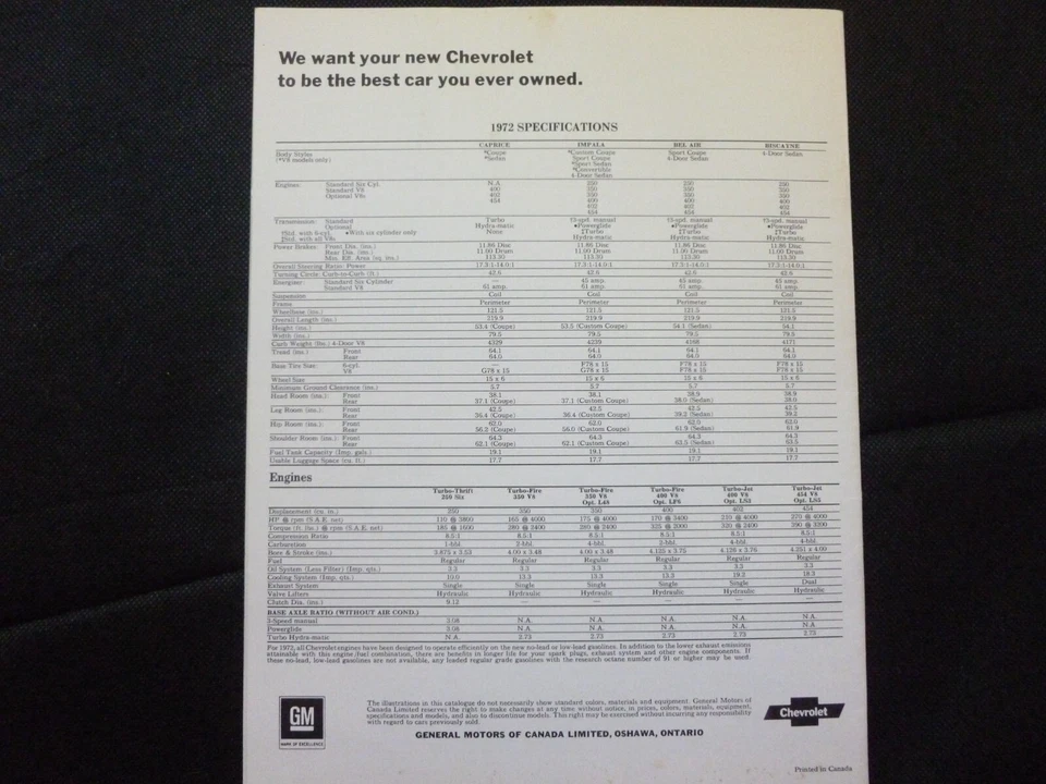 Chevrolet Caprice Impala 1977 Bel Air folleto de ventas de automóviles 20 páginas Foto 3 de 3