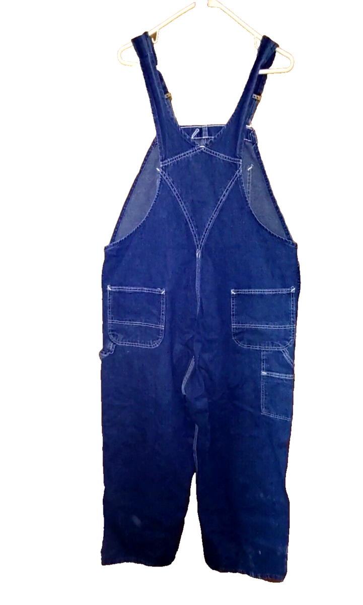 Carhartt Men's Bib Overalls Blue Denim SZ 40in x 30in R07DST