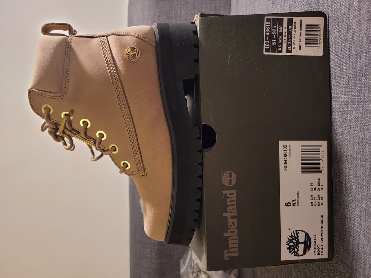 6 inch stack boots light brown nubuck