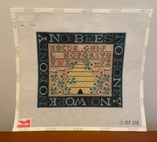 NEW HP NEEDLEPOINT CANVAS - NO BEES NO HONEY - BIRDS OF A FEATHER - 13 MESH