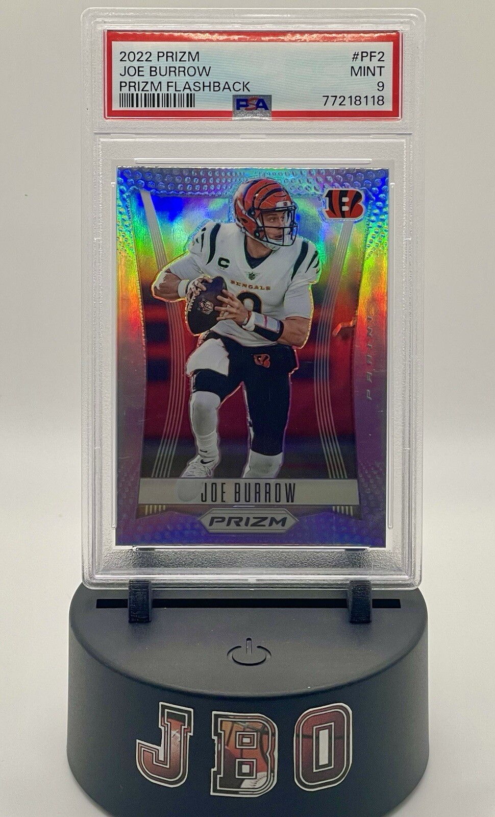 2022 Panini Prizm Joe Burrow Silver Prizm Flashback #PF2 (PSA 9)