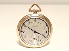 OROLOGIO DA TASCA UOMO VINTAGE EPOCA WW2 LUSSO ELEGANTE SVIZZERO PLACCATO ORO "DOXA" 15J