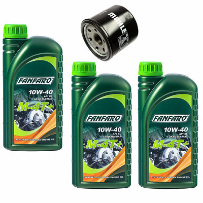10W40 Motoröl Set 3 Liter Ölfilter OC574 für Suzuki AN 650 Burgman AN650