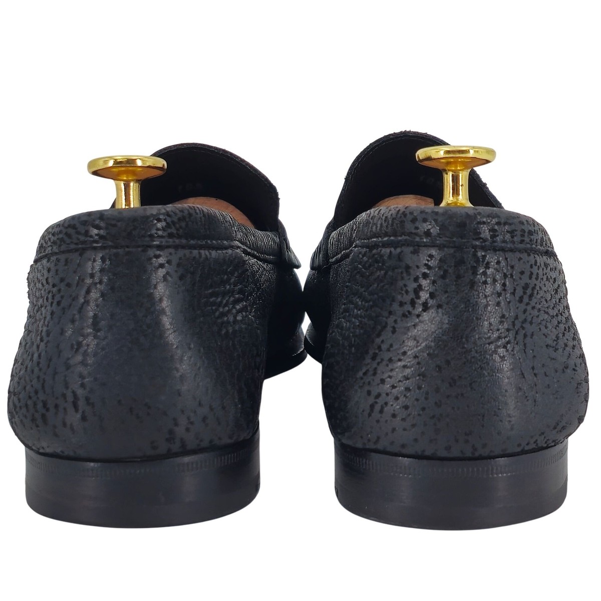 Santoni Italy Soft Black Deerskin Mens size 10.5 Paine Strap Loafers Dress Shoes Paine Strap Loafer – M. Dumas and Sons main image 4
