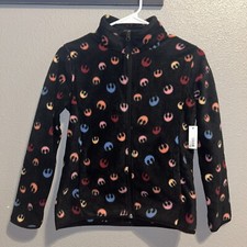 NEW Disney Star Wars Rebel Sign Youth XL 12 Full-Zip Mock Jacket MEASURMENTS 