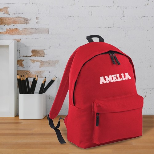 Zaino Scuola Personalizzato Rosso Con Nome Ideale Per Bambini Ritorno A Scuola - Foto 6 di 6