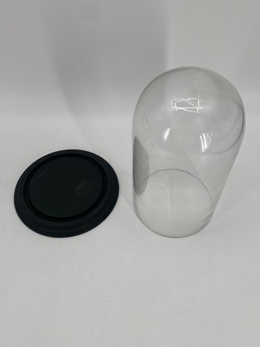 GLASGLOCKE KUPPEL GLASSTURZ GLASHAUBE GLAS GLOSCHE MUNDGEBLASEN SOCKEL VINTAGE - Bild 3 von 5