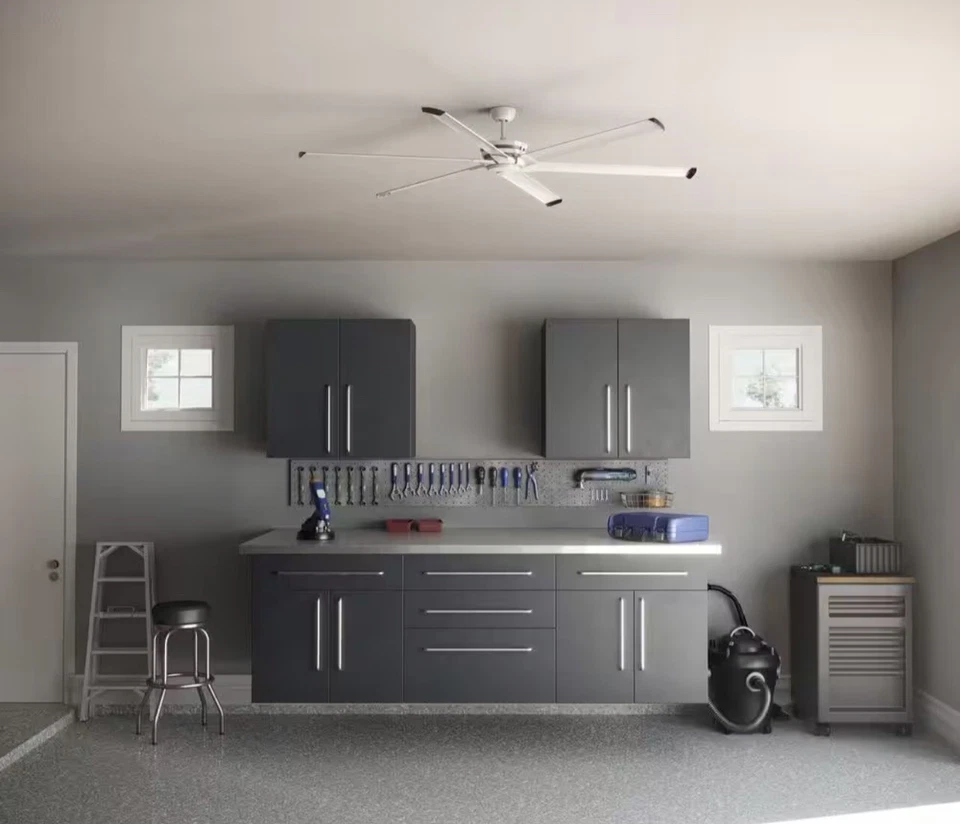 Ventilador de teto Progress Lighting Huff Collection interno/externo 96" branco acetinado - Imagem 2 de 4