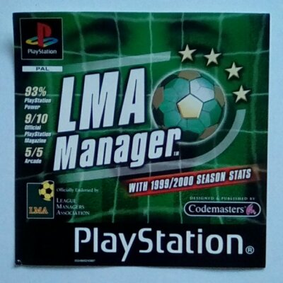 ***FRONT INLAY ONLY** LMA Manager Football Playstation One