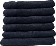 12 pack Black Salon Hand Towels 100 Ring Spun Cotton 16x27 3.00 lb