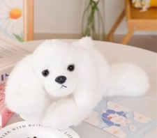 White Cocker Spaniel Dog Plush Toy 12" Stuffed Animal Toddler Doll Gift for Kids
