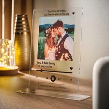 Personalised Song Photo Plaque Plate Custom Made Perfect Gift Choose Song Image