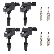 Ignition Coil Pack and Iridium Spark Plug Set of 4 For Buick Cadillac Chevrolet