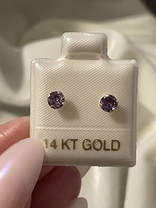 14k Gold Purple Earrings