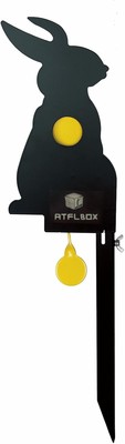 Atflbox Metal Rabbit Reset Target, Air Rifle Animal Silhouette Shooting Black 