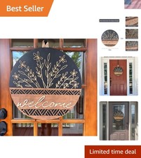 3D Welcome Sign Front Door Decor Rustic Wood Wreath House Warming Gift