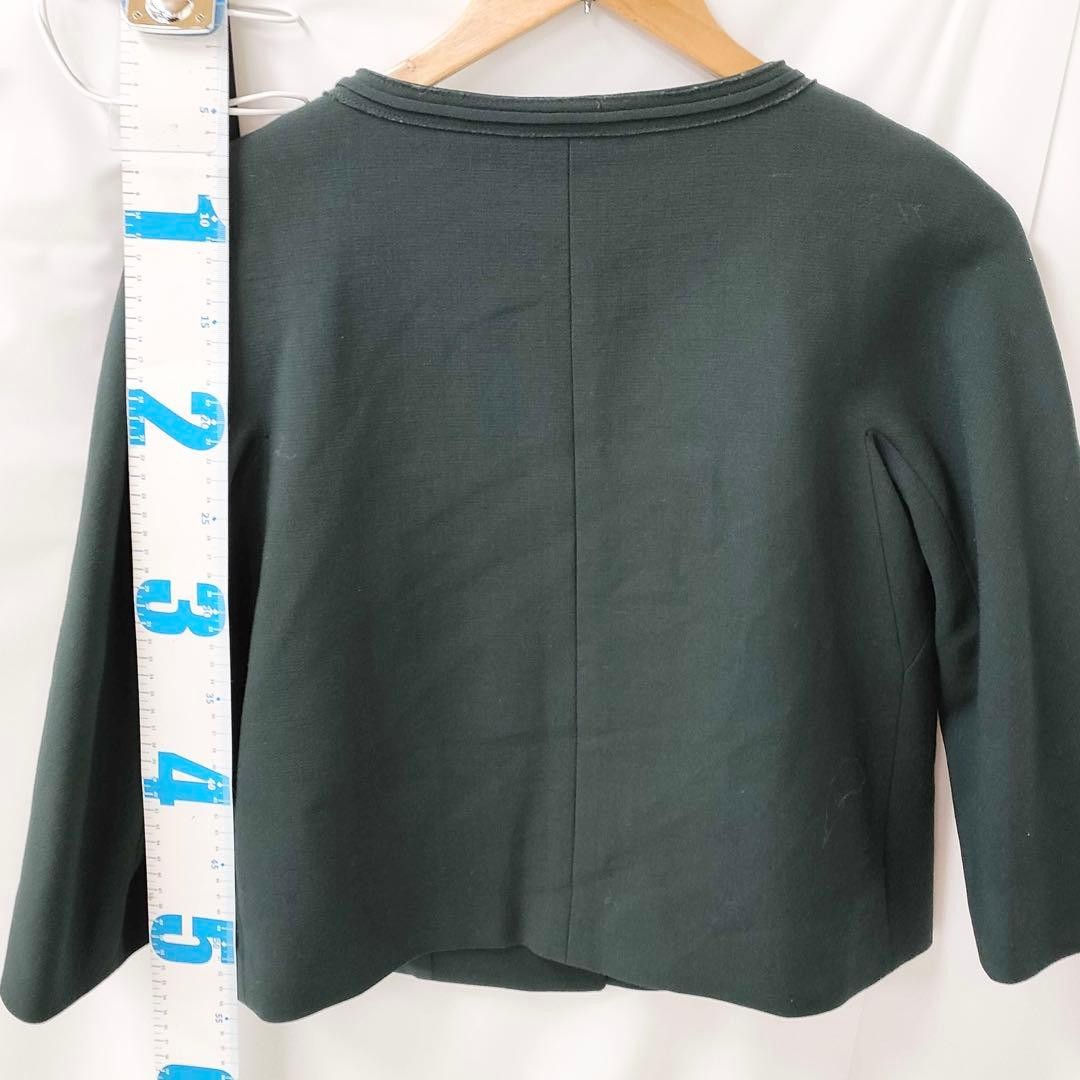 Max Mara STUDIO Collarless Jacket, Dark Green, Si… - image 2