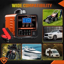 12V 24V Car Battery Charger Heavy Duty,0-15A Automatic Battery Maintainer Orange