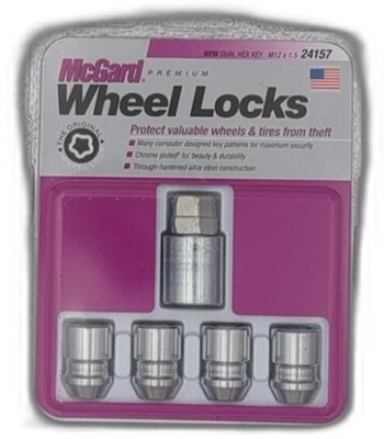 Mcgard 24157 Chrome Wheel Lock Set, Cone Seat, M12x1.5 Thread, 13/16 Key Hex