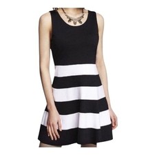 Women's EXPRESS Factory Black & White Colorblock Sleeveless Mini Dress M