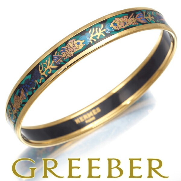 Hermes Enamel Fish Bangle Bracelet Pre-Owned Animal Motif Jewelry