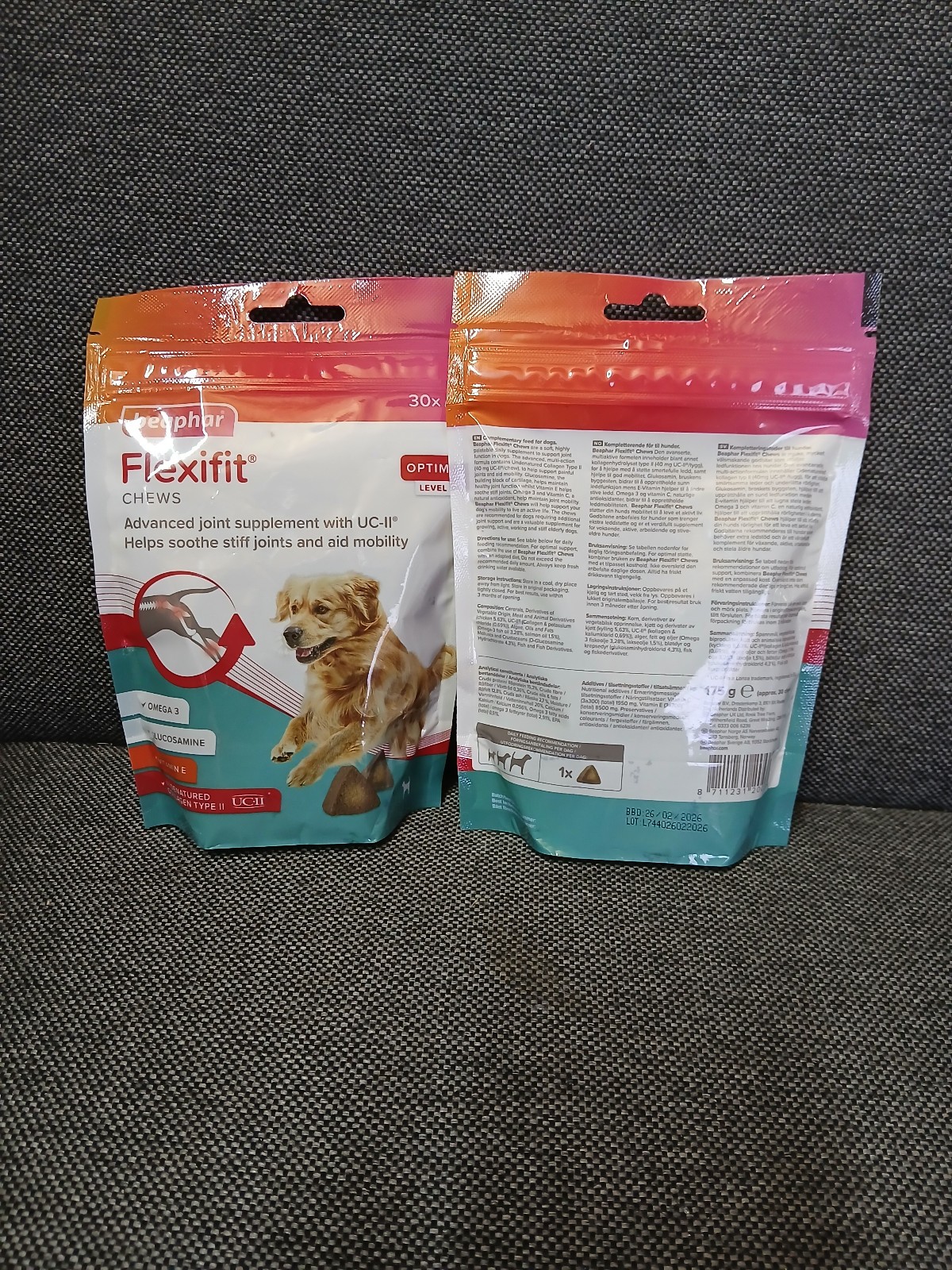 2X Beaphar Flexifit Joint Supplement for Dogs x30 175g (OUT OF DATE BBD:02/2026)