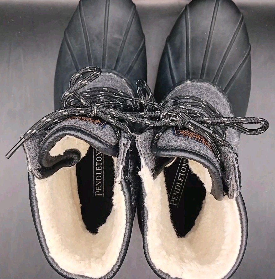 🔥 Pendleton Wool Duck Boots Shearling Lined Sz 1… - image 9