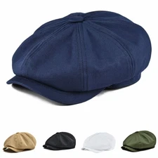 Men Newsboy Cap 100% Cotton Twill Summer Gatsby Beret Driving Cabbie Hat