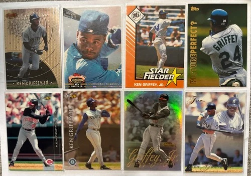 Lot Of (8) Different Ken Griffey Jr Cards - Flair Showcase/Topps/Bowman