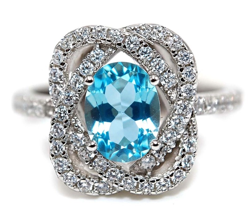 2CT Aquamarine 925 Solid Sterling Silver Ring Jewelry Sz 7 