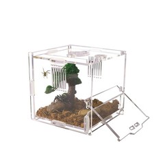 Acrylic Jumping Spider Enclosure Terrarium Habitat 4.5x4.3x4.1 Inch 1 PCS