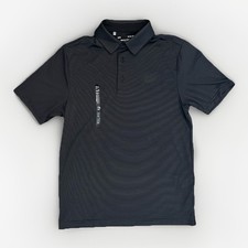 Under Armour Men  s Playoff 3.0 Stripe Golf Polo, Black/Pitch Gray, UPF 40, Small