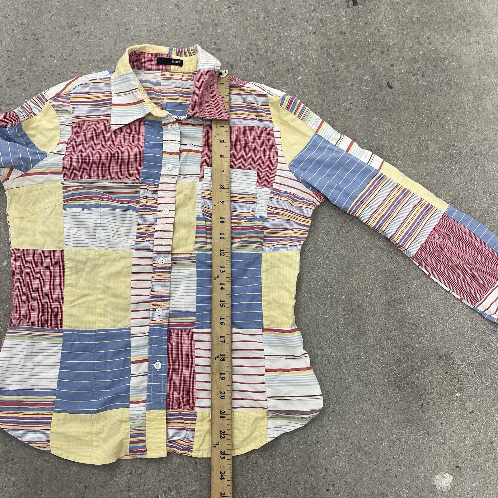 J Crew Madras Patchwork Button Up Long Sleeve Shi… - image 5