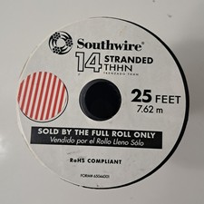 Southwire 14 AWG Stranded THHN Building Wire 25 feet 7.62m Length