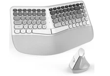 MOFII Wireless Ergonomic Keyboard & Mouse Combo – Split Curved Keyboard with Wri