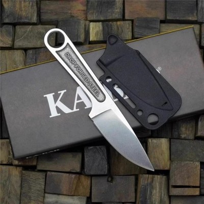 Ka-Bar Wrench Fixed Knife 3'' Blade 425 Carbon Steel One Piece. Free Shipping.