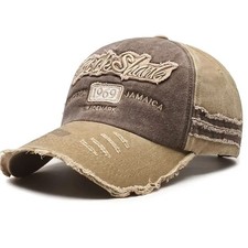 Retro Biker Baseball Cap Distressed Vintage Look Adult Unisex Cotton Cool