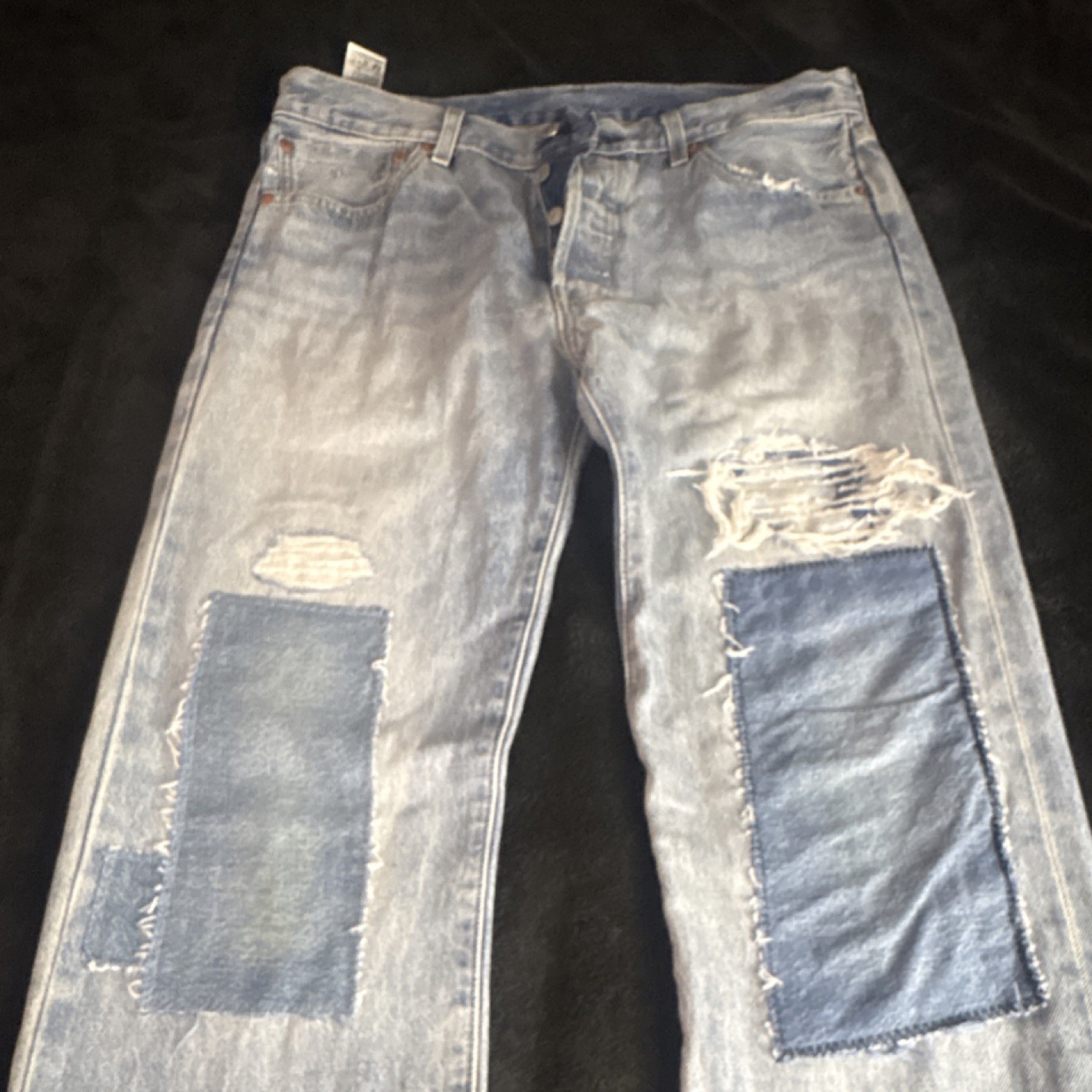 Levi's Big e Premium Distressed Patch Light Blue … - image 2