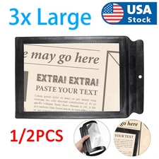New US Full Page Book Reading Aid Lens 3x Magnifying Glass Large Magnifier Sheet