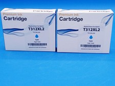 Premium Ink Cartridge, Replacement For Espon. T312XL2. Cyan High YIELD. Lot of 2